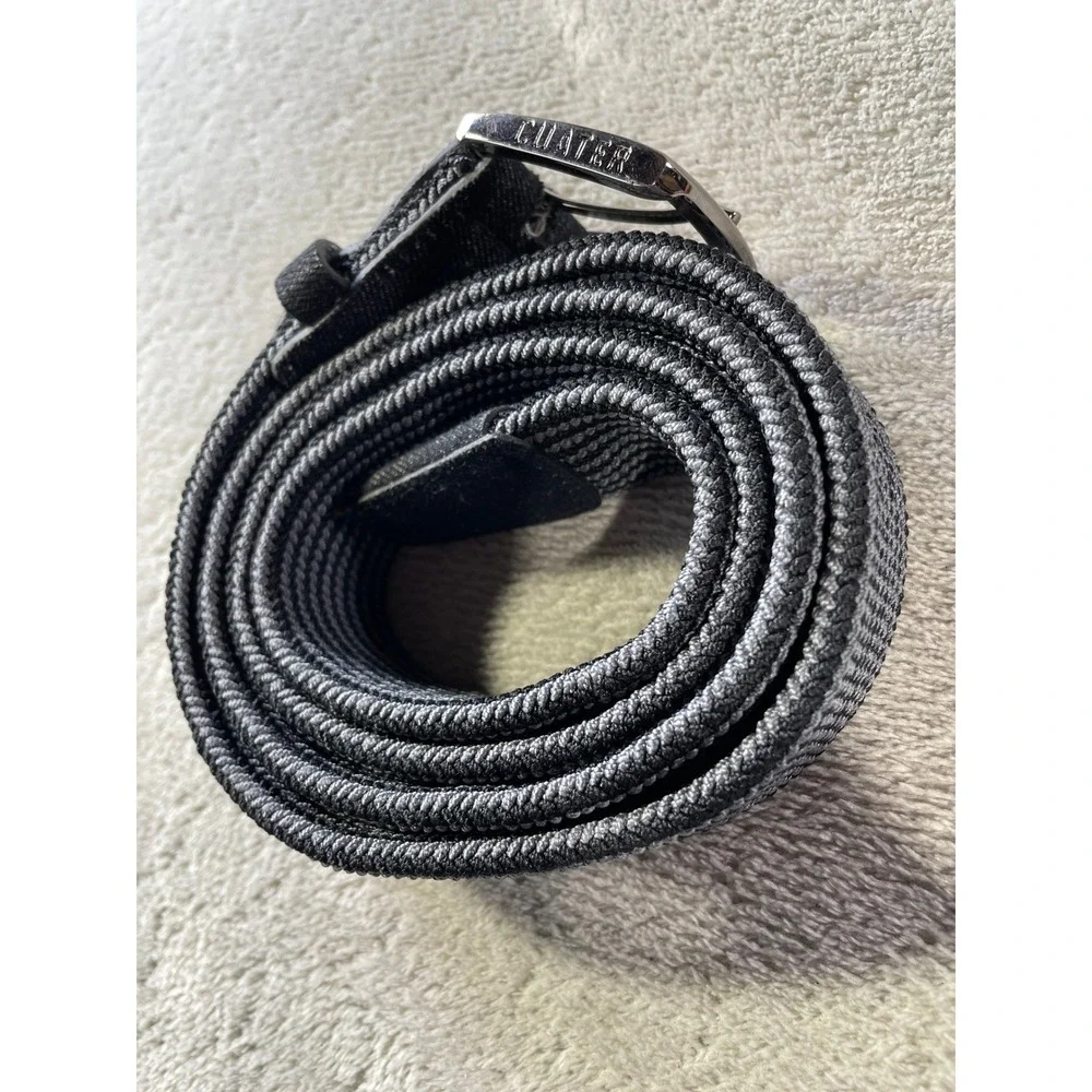 Cuater Belt Mens 40-44‎ Black Grey Woven Braided Performance Golf Casual